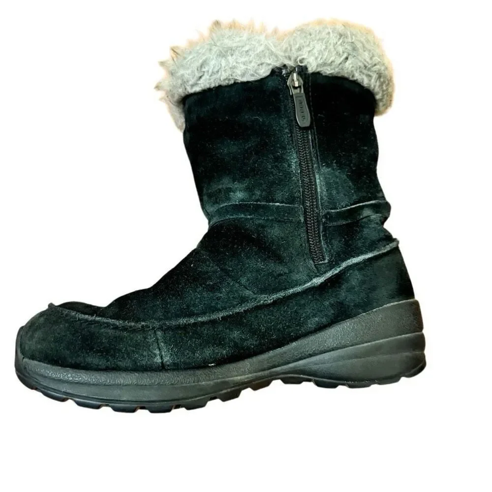 Sorel Northern Lite Tall Black Suede Boots Side Zip Size 6.5 Women’s